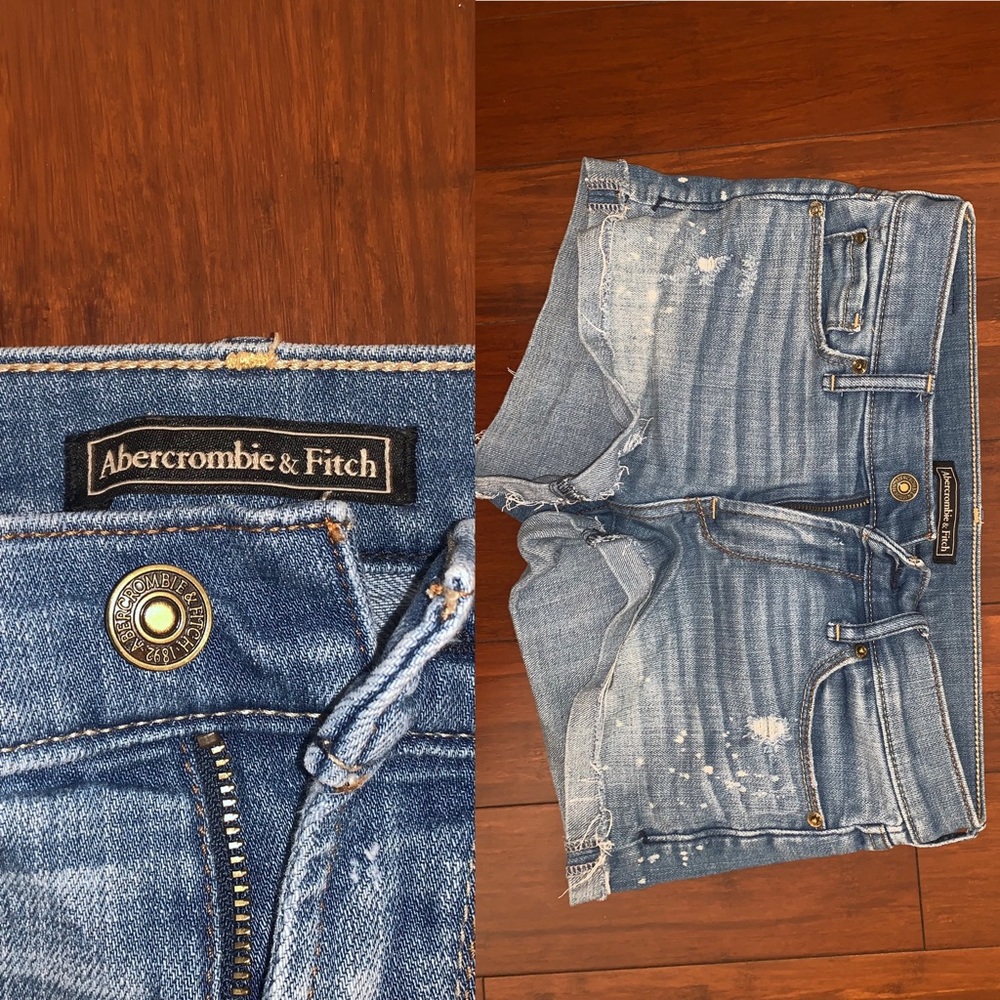 A&F light wash shorts